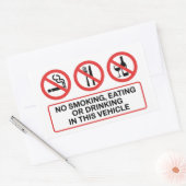 Sticker Rectangulaire Interdiction de fumer, de manger et de boire (Enveloppe)
