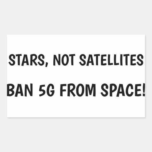 Sticker Rectangulaire Interdire 5G de l'autocollant spatial (Devant)