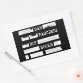 Sticker Rectangulaire Interdire Les Fascistes Pas Les Livres Rejetés (Enveloppe)