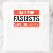 Sticker Rectangulaire Interdire les fascistes sauver les livres (Sac)