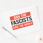 Sticker Rectangulaire Interdire les fascistes sauver les livres (Enveloppe)