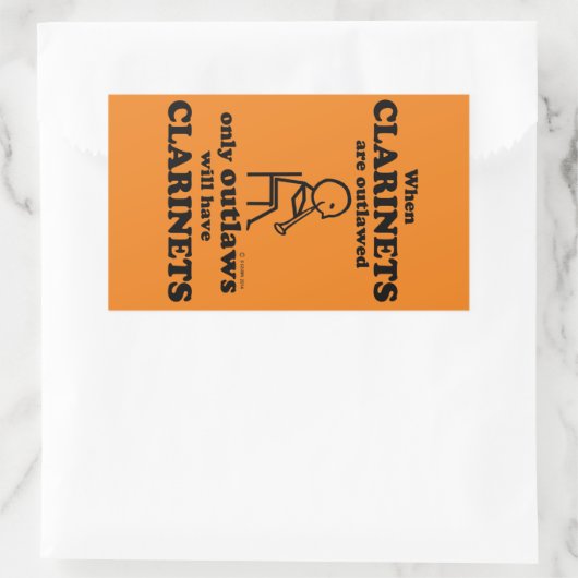 Sticker rectangulaire interdit aux Clarinets (Sac)