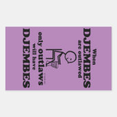 Sticker rectangulaire interdit par Djembes (Devant)