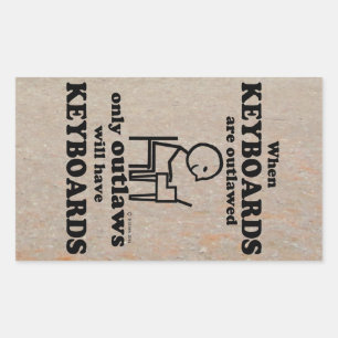 Sticker rectangulaire interdit par les claviers