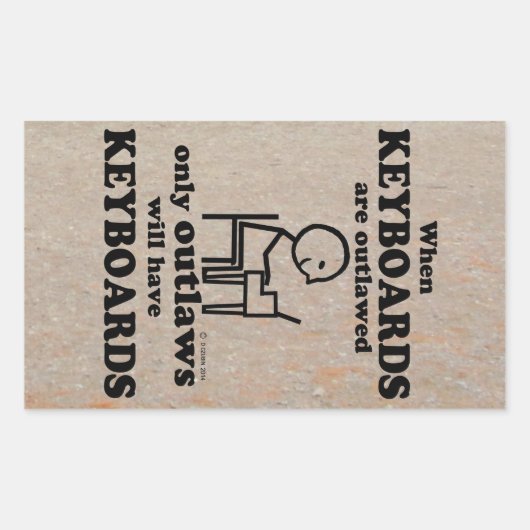 Sticker rectangulaire interdit par les claviers (Devant)