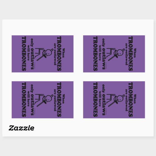 Sticker rectangulaire interdit par les Trombones (Feuille)