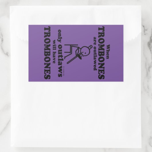 Sticker rectangulaire interdit par les Trombones (Sac)
