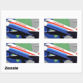 Sticker Rectangulaire INTERFLUG - Compagnie aérienne nationale de DDR, A (Feuille)