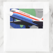 Sticker Rectangulaire INTERFLUG - Compagnie aérienne nationale de DDR, A (Sac)