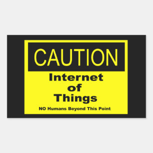 Sticker Rectangulaire Internet des objets IoT Avertissement Signal d'ave