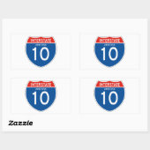 Sticker Rectangulaire Interstate Sign 10 - Arizona (Feuille)