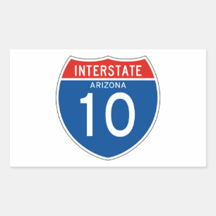 Sticker Rectangulaire Interstate Sign 10 - Arizona