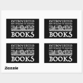 Sticker Rectangulaire Introverted Mais Prêt À Discuter Des Livres (Feuille)