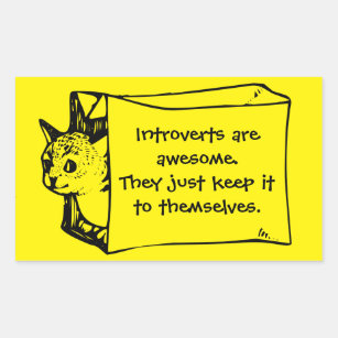 Sticker Rectangulaire Introverts sont chat impressionnant dans un