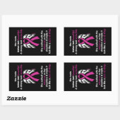 Sticker Rectangulaire Invincible/Son...Cancer du sein (Feuille)