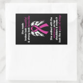 Sticker Rectangulaire Invincible/Son...Cancer du sein (Sac)