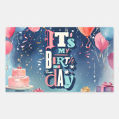 Sticker Rectangulaire Invitation de fête d'anniversaire (Devant)