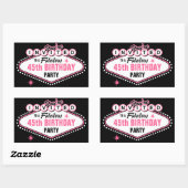Sticker Rectangulaire Invitation rose de Las Vegas (Feuille)
