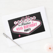 Sticker Rectangulaire Invitation rose de Las Vegas (Enveloppe)