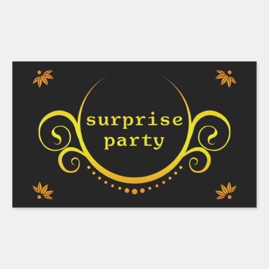 Sticker Rectangulaire invitation surprise élégante (Devant)