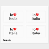 Sticker Rectangulaire Io amo Italia (Feuille)