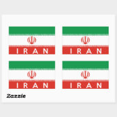 Sticker Rectangulaire iran nom du symbole du pays (Feuille)