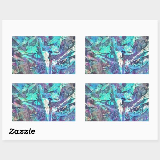 Sticker Rectangulaire iridescente (Feuille)