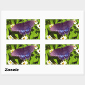 Sticker Rectangulaire Iridescente Bleu violet avec ailes de papillon noi (Feuille)