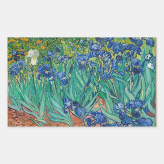 Sticker Rectangulaire Iris de Vincent van Gogh (Devant)