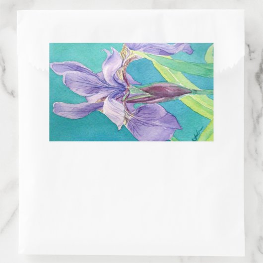 Sticker Rectangulaire Iris pourpre (Sac)