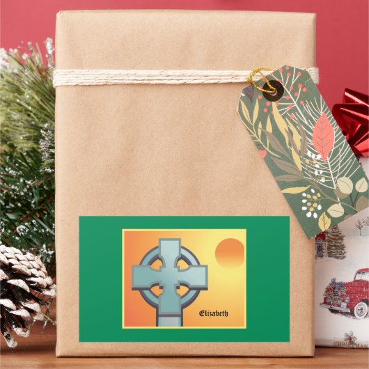 Sticker Rectangulaire Irish Blessings Cross Personnalisé (vacances)