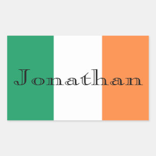 Sticker Rectangulaire Irish Flag Personnalisable Nom stkcn