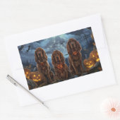 Sticker Rectangulaire Irish Red Setter Halloween Éffrayant (Enveloppe)