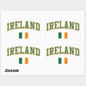 Sticker Rectangulaire Irlande + Drapeau (Feuille)