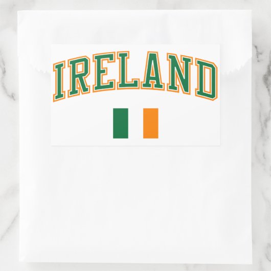 Sticker Rectangulaire Irlande + Drapeau (Sac)