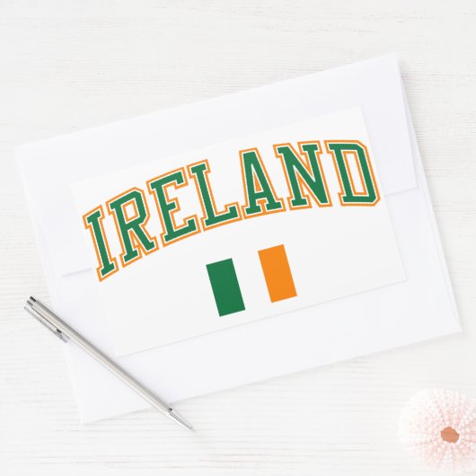 Sticker Rectangulaire Irlande + Drapeau (Enveloppe)