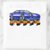 Sticker Rectangulaire IROC Bleu Z (Sac)