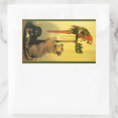 Sticker Rectangulaire Islay, Tilco, un Macaw et des Inséparables de Land (Sac)