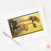 Sticker Rectangulaire Islay, Tilco, un Macaw et des Inséparables de Land (Enveloppe)