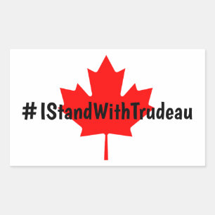Sticker Rectangulaire #IStandWithTrudeau Hashtag Trudeau Libéraux Canada