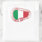 Sticker Rectangulaire Italie Drapeau Escalade carabiner (Sac)