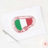 Sticker Rectangulaire Italie Drapeau Escalade carabiner (Enveloppe)