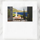 Sticker Rectangulaire Italie Lacs Vintage voyage Italie (Sac)