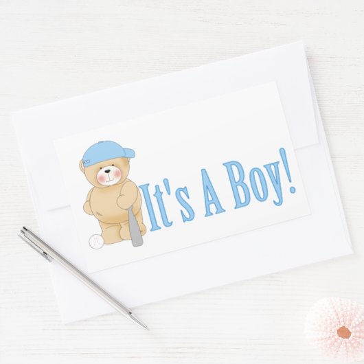 Sticker Rectangulaire It's A Boy (Enveloppe)