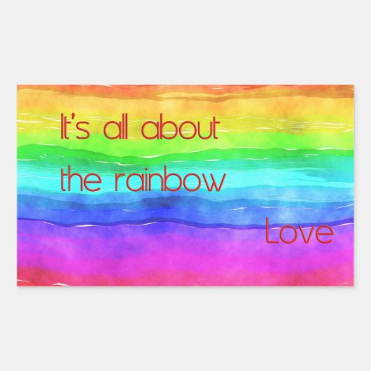 Sticker Rectangulaire It's All About The Rainbow Love 03 (Devant)