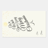 Sticker Rectangulaire Ivory Très Joyeux cadeau d'arbre de Noël pour de (Devant)