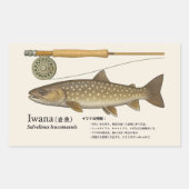 Sticker Rectangulaire Iwana (Salvelinus leucomaenis) – Japanese Illust (Devant)