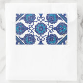 Sticker Rectangulaire Iznik Floral Ethnic Tribal Turkish Mosaic Pottery (Sac)