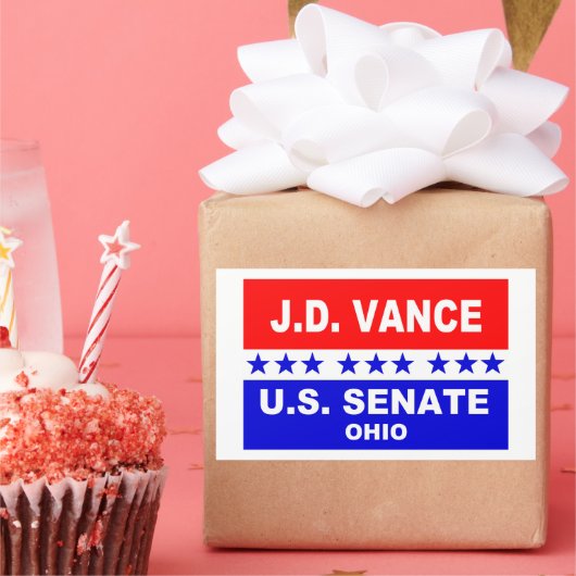 Sticker Rectangulaire J.D. Vance Sénat américain Ohio 2022 (Fête)