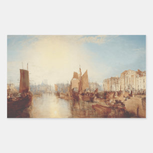 Sticker Rectangulaire J.M.W. Turner : Port de Dieppe Beaux-Arts Romantiq